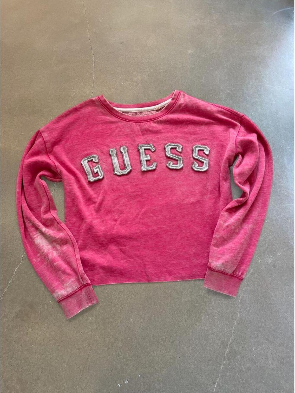 Guess Los Angeles Pink Acid Wash Logo Sweatshirt | Women’s Size L
